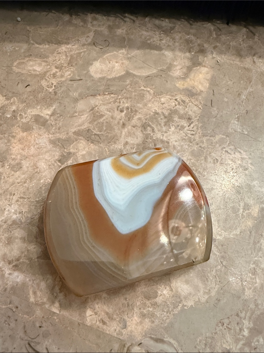 Vintage banded, genuine, agate belt buckle 1960s